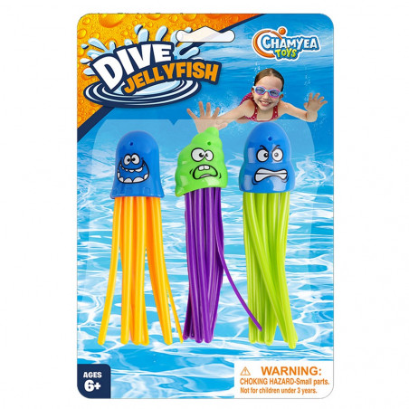 Medusas de brinquedo 3 unidades lançador de piscina para mergulho jogo de verão