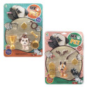 Conjunto de brinquedo de animal de estimação com acessórios 7 peças