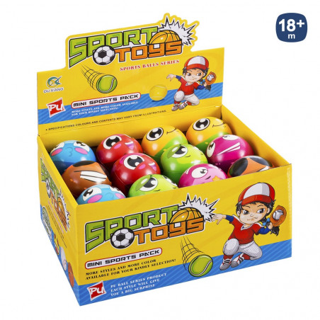 Bola de espuma com design de carinha simpática e emoticons