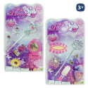 Conjunto de beleza com varinha metalizada e acessórios