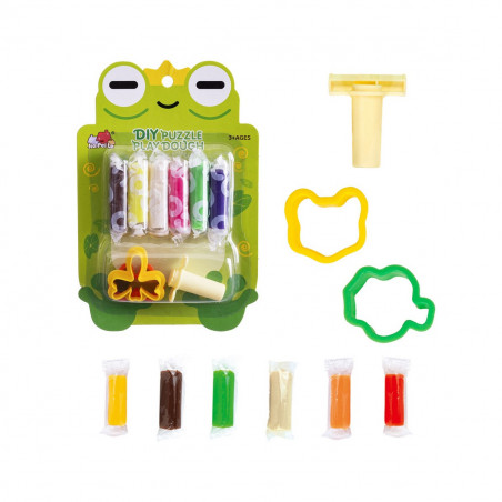 Plastilina colorida com design de rã com mochila de cordão para presentear