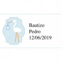 Cartão pendente com adesivo de batizado celeste para decoração