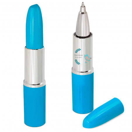 Caneta batom azul com adesivo de pomba azul personalizável para detalhes de festas e eventos
