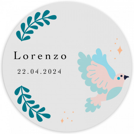 Caneta batom azul com adesivo pomba azul personalizável para detalhes de festas e eventos