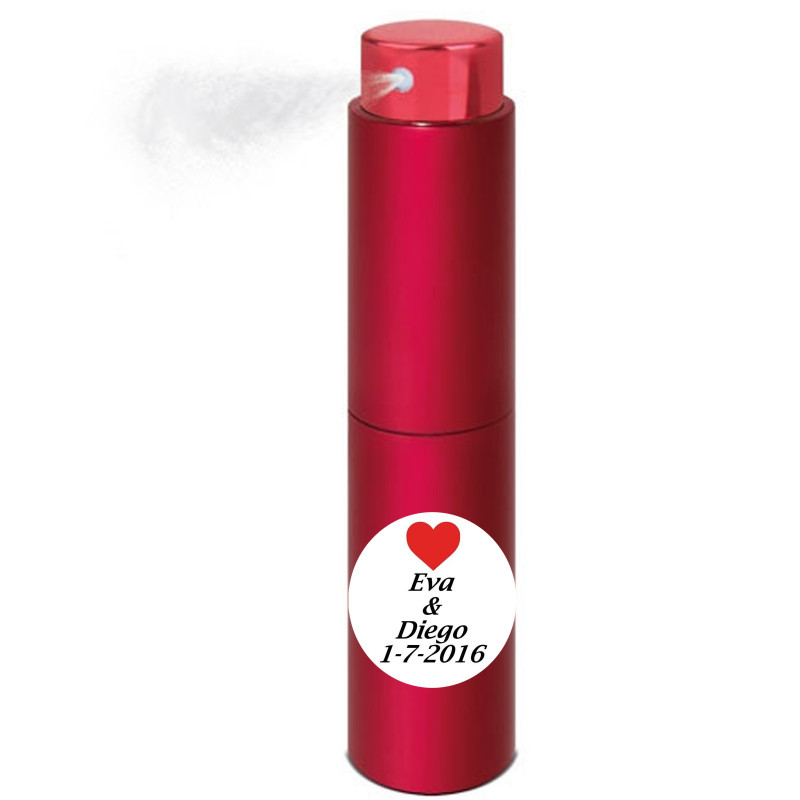 Perfumador vermelho personalizado para casamento