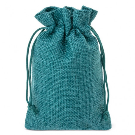 Pulseira de contas em bolsa de juta turquesa para eventos