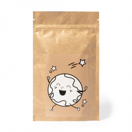 Vaso para colorir com sementes, giz de cera colorido e adesivo personalizável para presentear