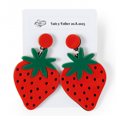 Pendentes design morangos com adesivo alianças transparente para detalhes convidados