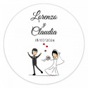 Brincos em forma de morango em envelope vermelho personalizado com adesivo de casamento divertido