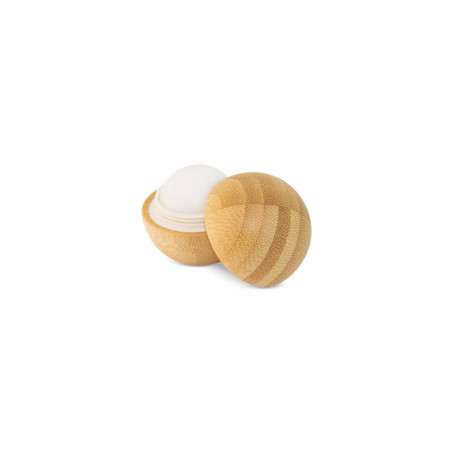 Balm labial de bambu com cartão de lembrança personalizável em bolsa de organza para presentear