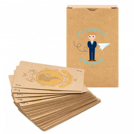 Baralho kraft espanhol com caixa personalizada para primeira comunhão para mais detalhes