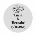 Lanterna de alumínio LED com adesivo de alianças personalizável para detalhes de casamento