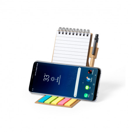 Bloco de notas e suporte para celular com caneta e adesivo de super-heróis para presentear