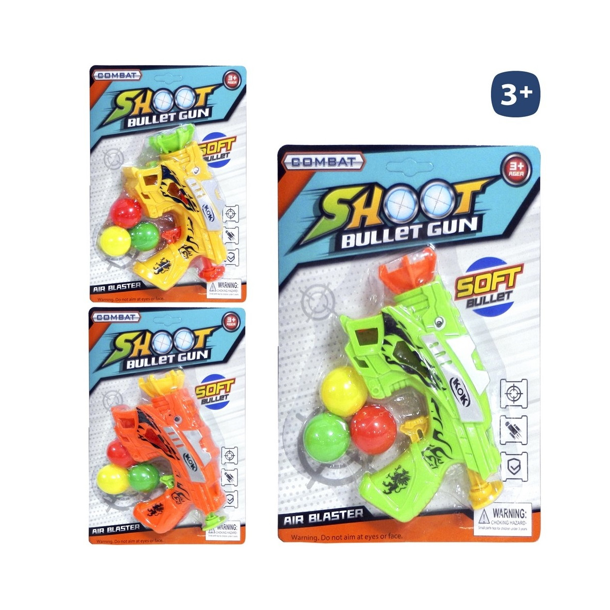 Pistola lançadora de bolas em cores vibrantes para brincar