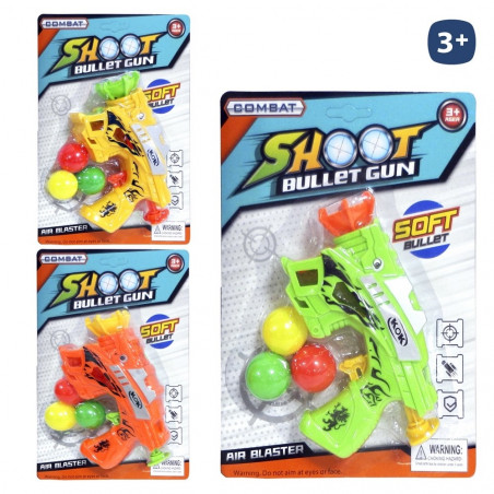 Pistola lançadora de bolas em cores vibrantes para brincar