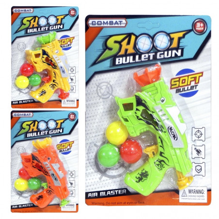 Pistola lançadora de bolas em cores vibrantes para brincar