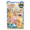 Conjunto de boneca com acessórios de animais de estimação e scooter para brincar