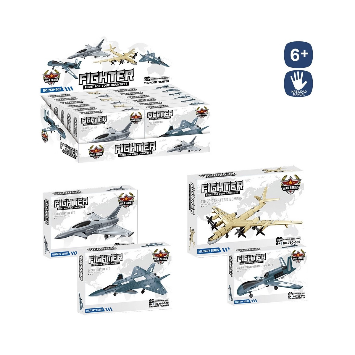 Maquete de construção design de aviões de combate