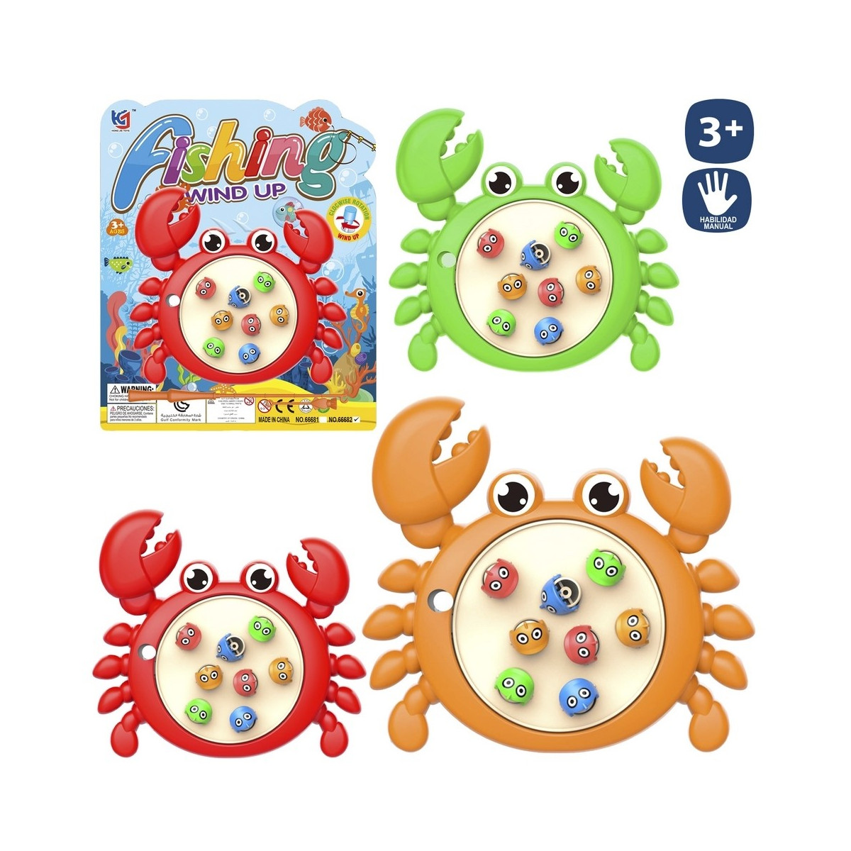 Jogo de pesca com vara design de caranguejo para detalhes infantis