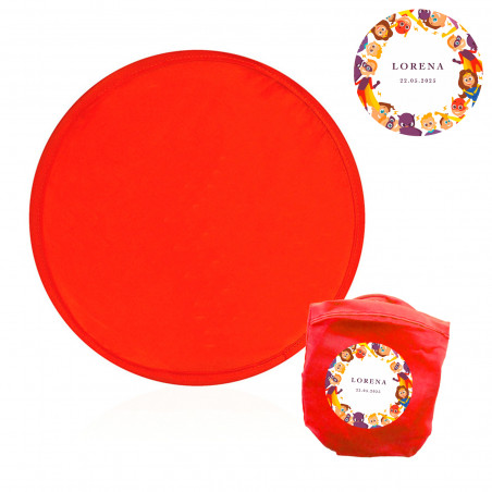 Frisbee de tecido dobrável vermelho com bolsa personalizada de super-heróis