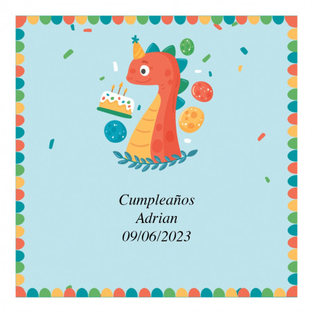Ventilador manual com design de dinossauro em bolsa personalizada para aniversários
