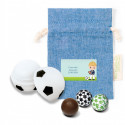 Brilho labial e bombons com design de futebol em bolsa personalizada para comunhão de menino