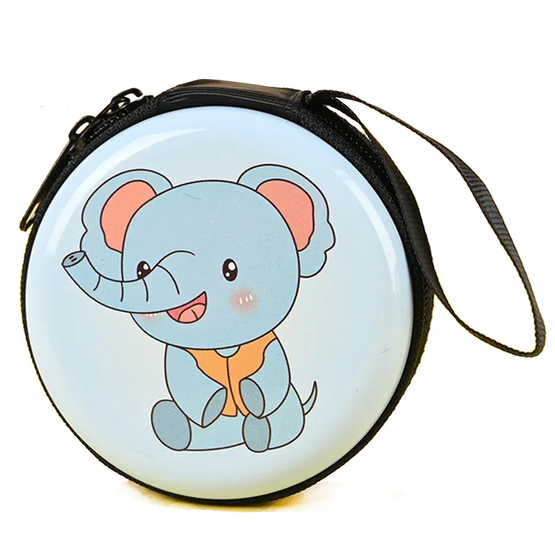 Porta-moedas de lata com design de elefante, um detalhe prático e adorável