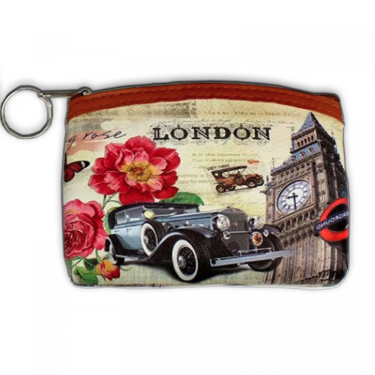Bolsa vintage com fecho de zíper