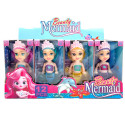 Boneca sereia tamanho mini com cabelos coloridos