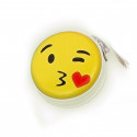 Porta-moedas de lata com emoji e fecho de zíper para presentear