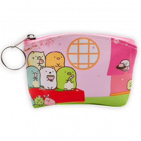 Bolsa kawaii com fecho de zíper e argola para pendurar