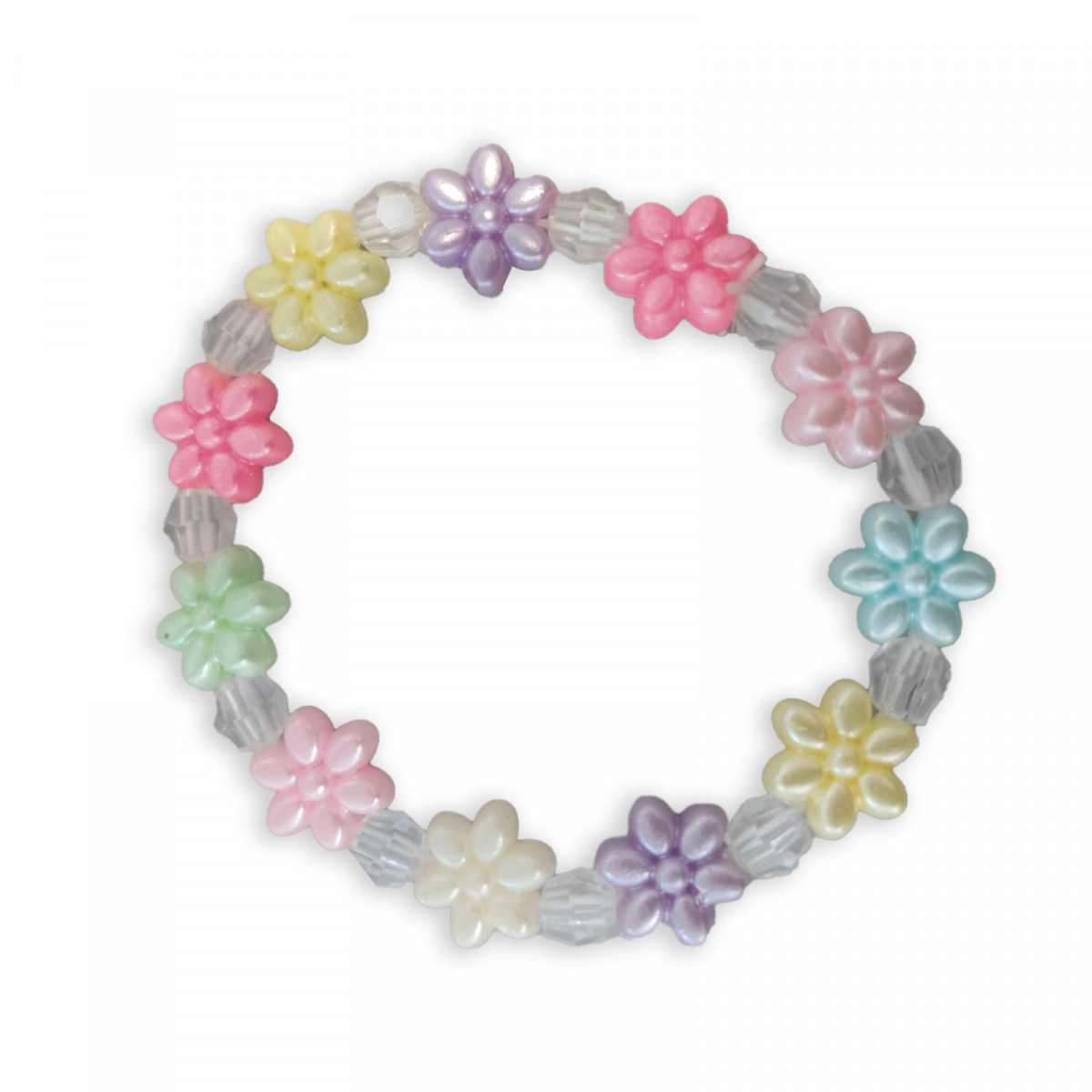 Pulseira elástica de flores coloridas Detalhe perfeito para convidadas
