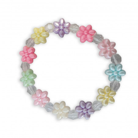 Pulseira elástica de flores coloridas Detalhe perfeito para convidadas