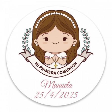 Abridor magnético com adesivo primeira comunhão menina para detalhes convidados