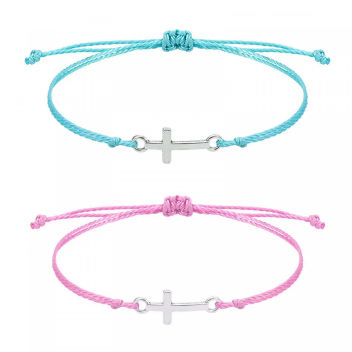 Pulseiras de cruz de metal ajustáveis, design delicado e significativo