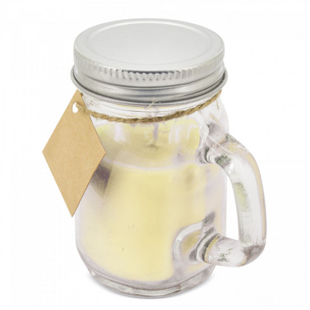 Caneca de cerâmica com adesivo da amizade, vela aromática e bálsamo labial hidratante em caixa para presente