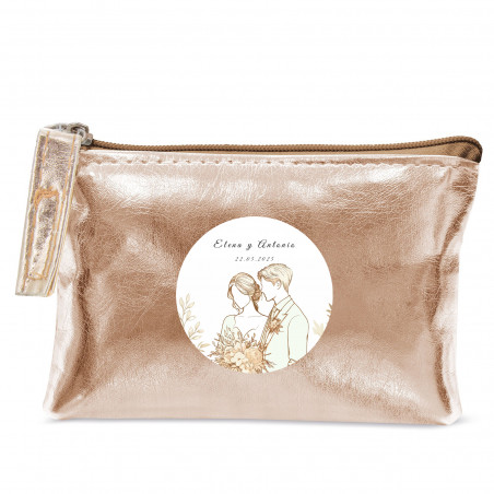 Porta-moedas elegante com adesivo de casamento personalizado