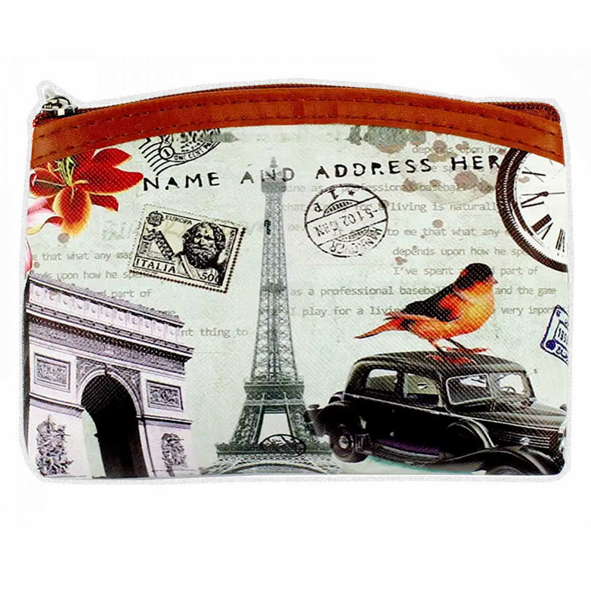 Bolsa vintage com zíper de Paris