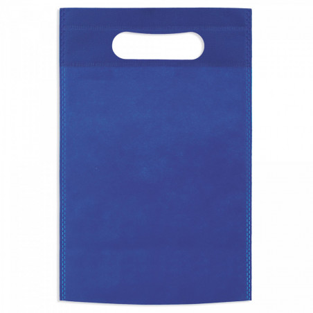 Garrafas de vinho e saca-rolhas em bolsa azul personalizada para detalhes do Dia dos Pais