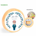 Abridor magnético com adesivo coroa floral primeira comunhão menino para detalhes convidados