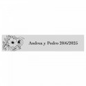 Caneta de bambu com adesivo floral personalizável para lembranças