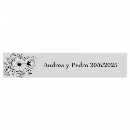 Caneta de bambu com adesivo floral personalizável para lembranças
