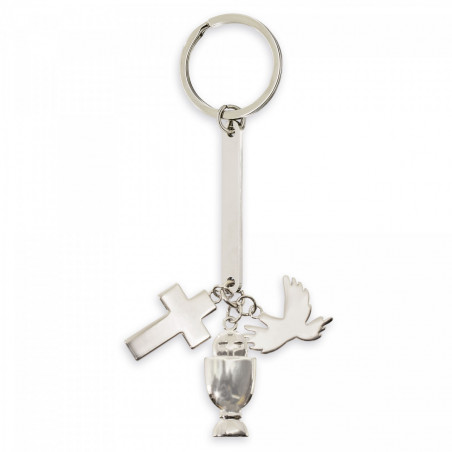 Chaveiro de comunhão com charm em estojo personalizado para menina