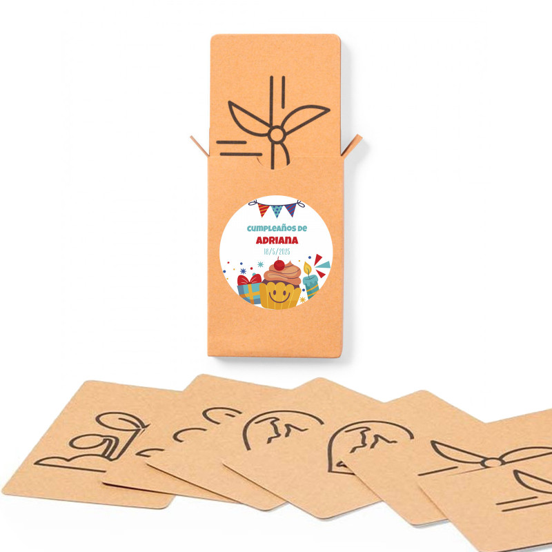 Jogo da memória personalizado com adesivo de aniversário para conscientização ecológica