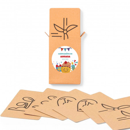 Jogo da memória personalizado com adesivo de aniversário para conscientização ecológica