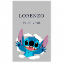 Adesivo transparente 3x5cm do Stitch personalizável para eventos