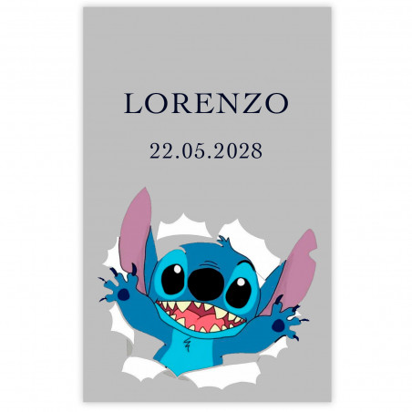 Adesivo transparente 3x5cm do Stitch personalizável para eventos