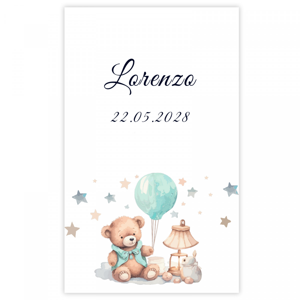 Adesivo 5x7cm design urso para batizados