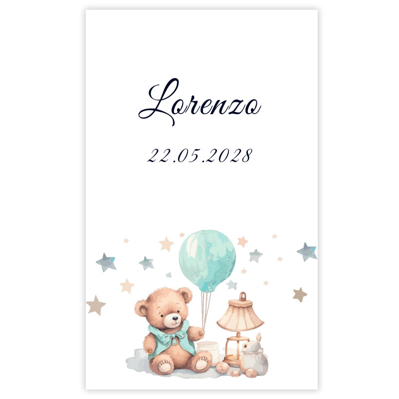 Adesivo 5x7cm design urso para batizados