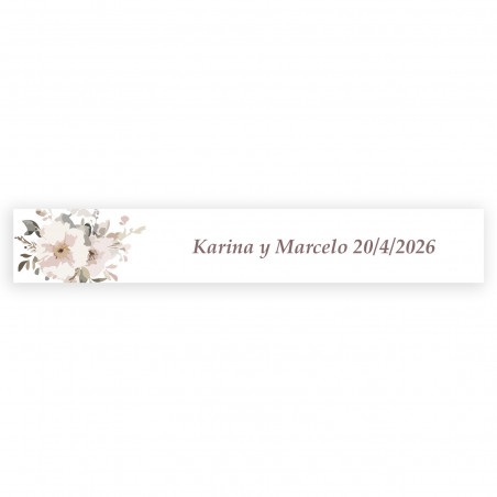 Chaveiro de cortiça personalizado com adesivo floral para eventos